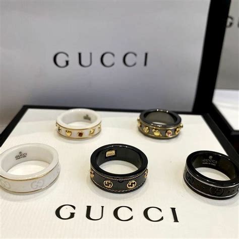 gucci icon ring with gemstones fake|Gucci icon band ring.